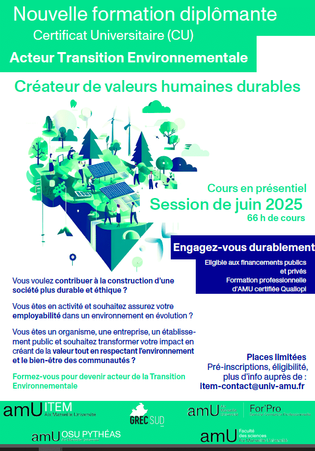 CU Acteur de la Transition Environnementale: Lancement de la session de juin 2025